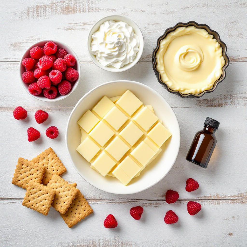 Luxurious White Chocolate & Raspberry Cheesecake recipe image