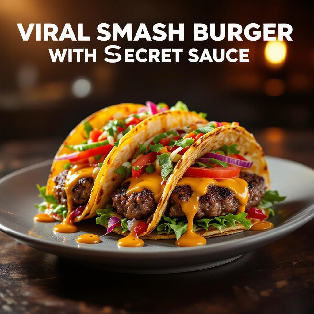 Viral Smash Burger Tacos with Secret Sauce recipe instructions