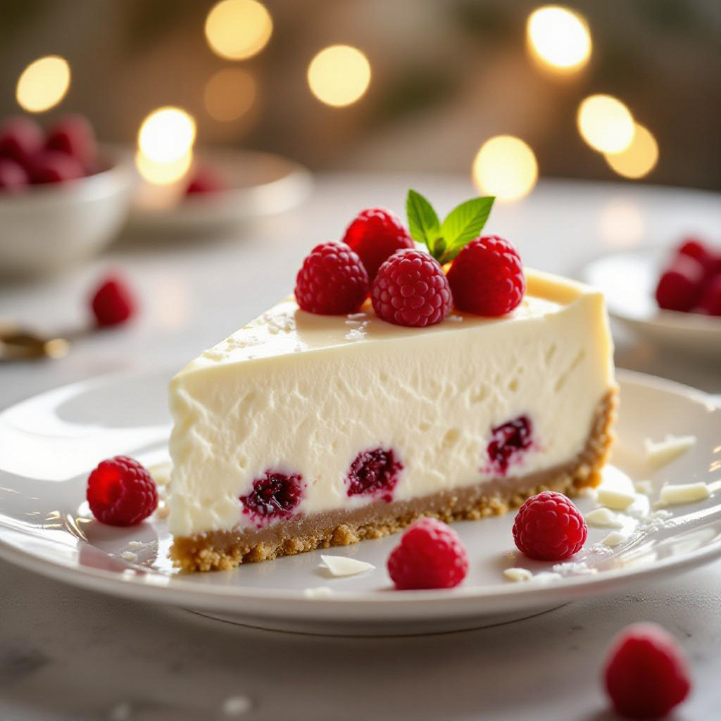 Luxurious White Chocolate & Raspberry Cheesecake recipe instructions