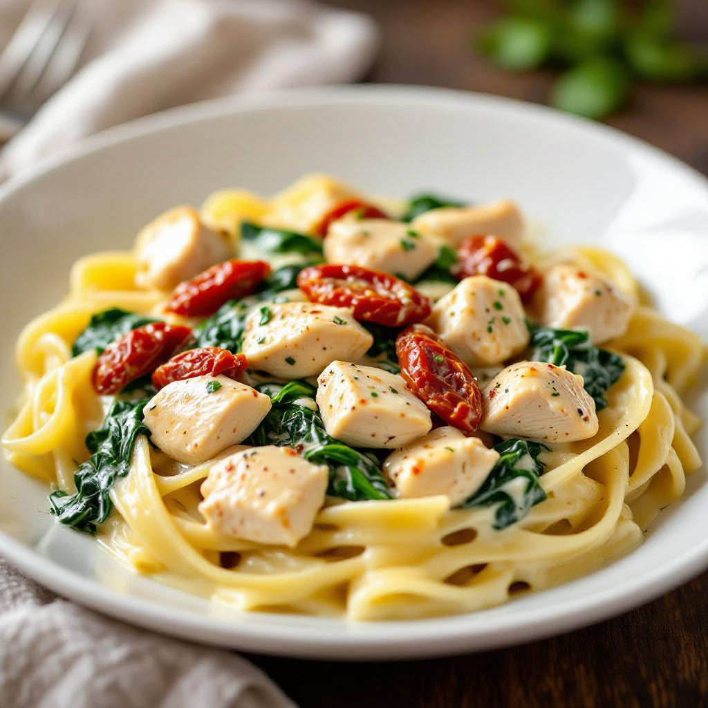 Creamy Tuscan Chicken Pasta recipe instructions