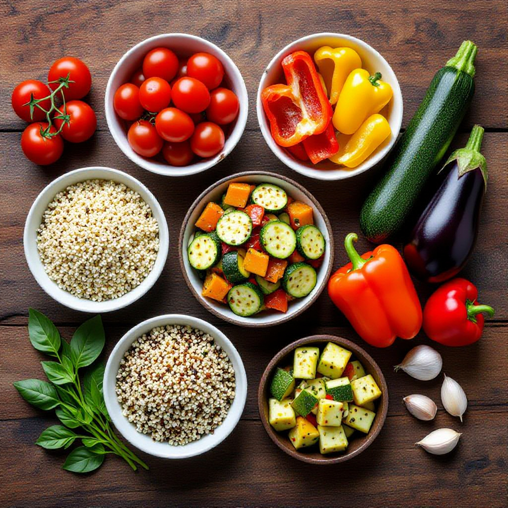 Quinoa & Roasted Mediterranean Vegetable Salad recipe image