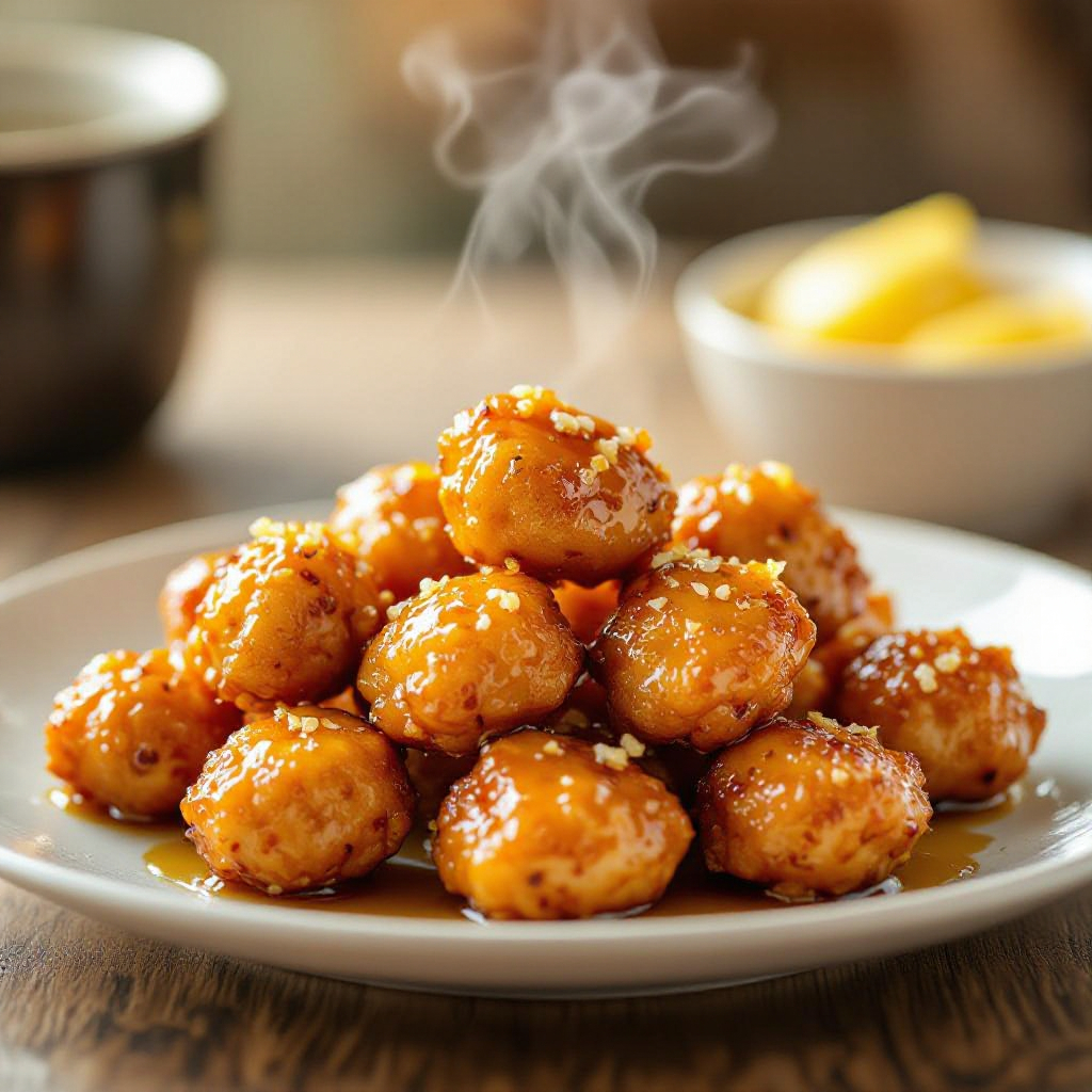 Crispy Honey Garlic Air Fryer Chicken Bites recipe instructions