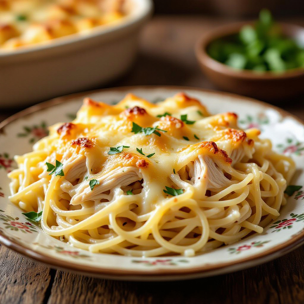 Grandma's Spaghetti Chicken Casserole recipe instructions