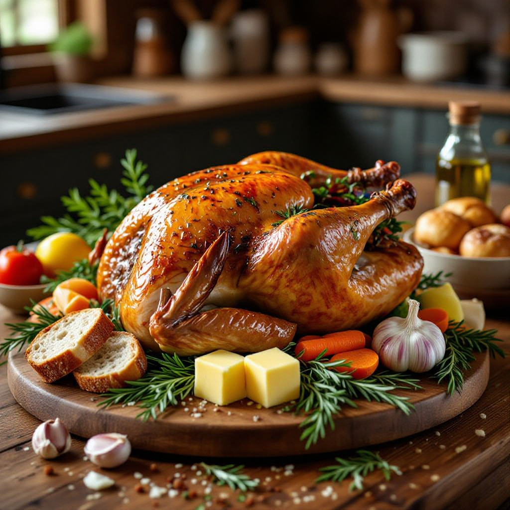 Traditional Roast Turkey with Herb Stuffing recipe image