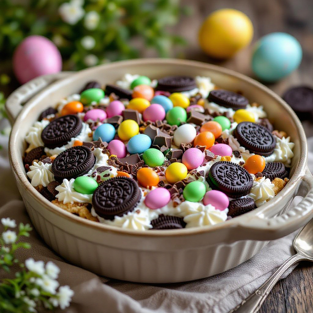 Easter Oreo Cookie Casserole recipe image