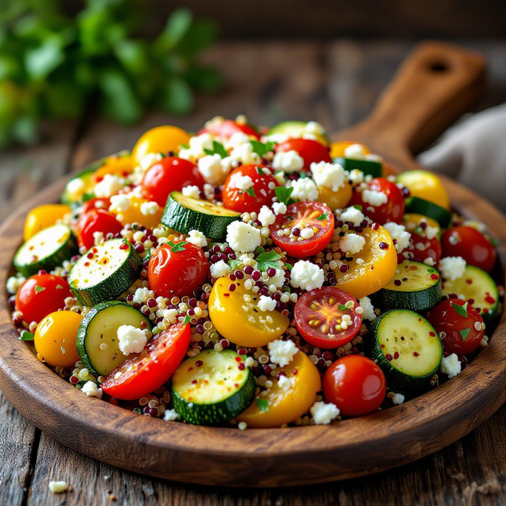 Quinoa & Roasted Mediterranean Vegetable Salad recipe instructions