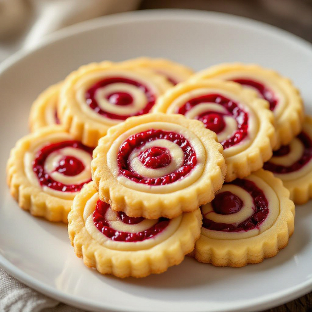 Buttery Raspberry Swirl Shortbread Cookies (Slice & Bake!) recipe instructions